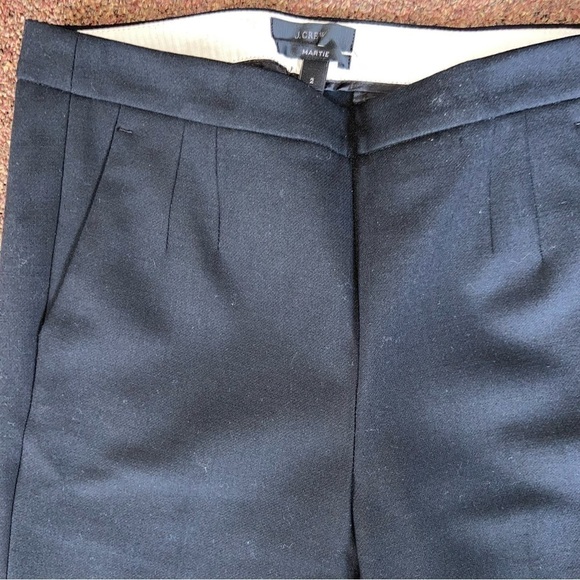 J Crew black slacks with side zipper and darts for trim silhouette. Creased. - Picture 9 of 10